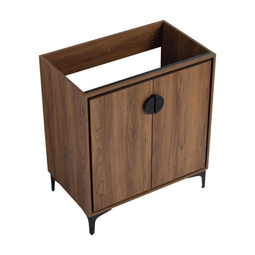 30 "Bathroom Vanity, 2 Doors, Bathroom Cabinet Vanity Freestanding Cabinet Engineering Wood Frame Cabinet Only Brown Bathroom American Design Engineered Wood