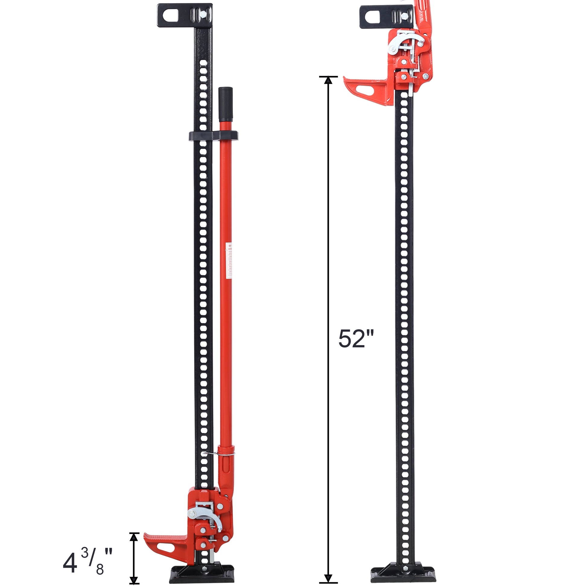 High Lift Farm Jack,60" Utility Farm Jack, 7000 Lbs Capacity Ratcheting Off Road Utility Jack, Heavy Duty Farm Jack For Tractor, Truck, Suv, Bumper Lift, Red Red Steel