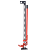 High Lift Farm Jack, 48" Utility Farm Jack, 7000 Lbs Capacity Ratcheting Off Road Utility Jack, Heavy Duty Farm Jack For Tractor, Truck, Suv, Bumper Lift, Red Red Steel