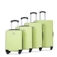 Luggage 4 Piece Abs Lightweight Suitcase With Rotating Wheels, 24 Inch And 28 Inch With Tsa Lock, 16 20 24 28 Fluorescent Green Fluorescent Green Abs