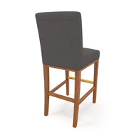 30.25'' Contemporary Fabric Bar Stool, Dark Grey Dark Grey Fabric