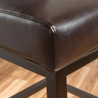 28 Inch Pu Leather Swivel Counter Stool Brown Pu