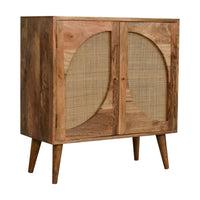 Close Knit Leaf Cabinet Oak Wood Rattan