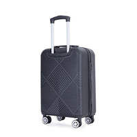 4 Piece Abs Lightweight Suitcase, 14 Inch Makeup Box, Aircraft Wheels 14 20 24 28 Black Black Abs