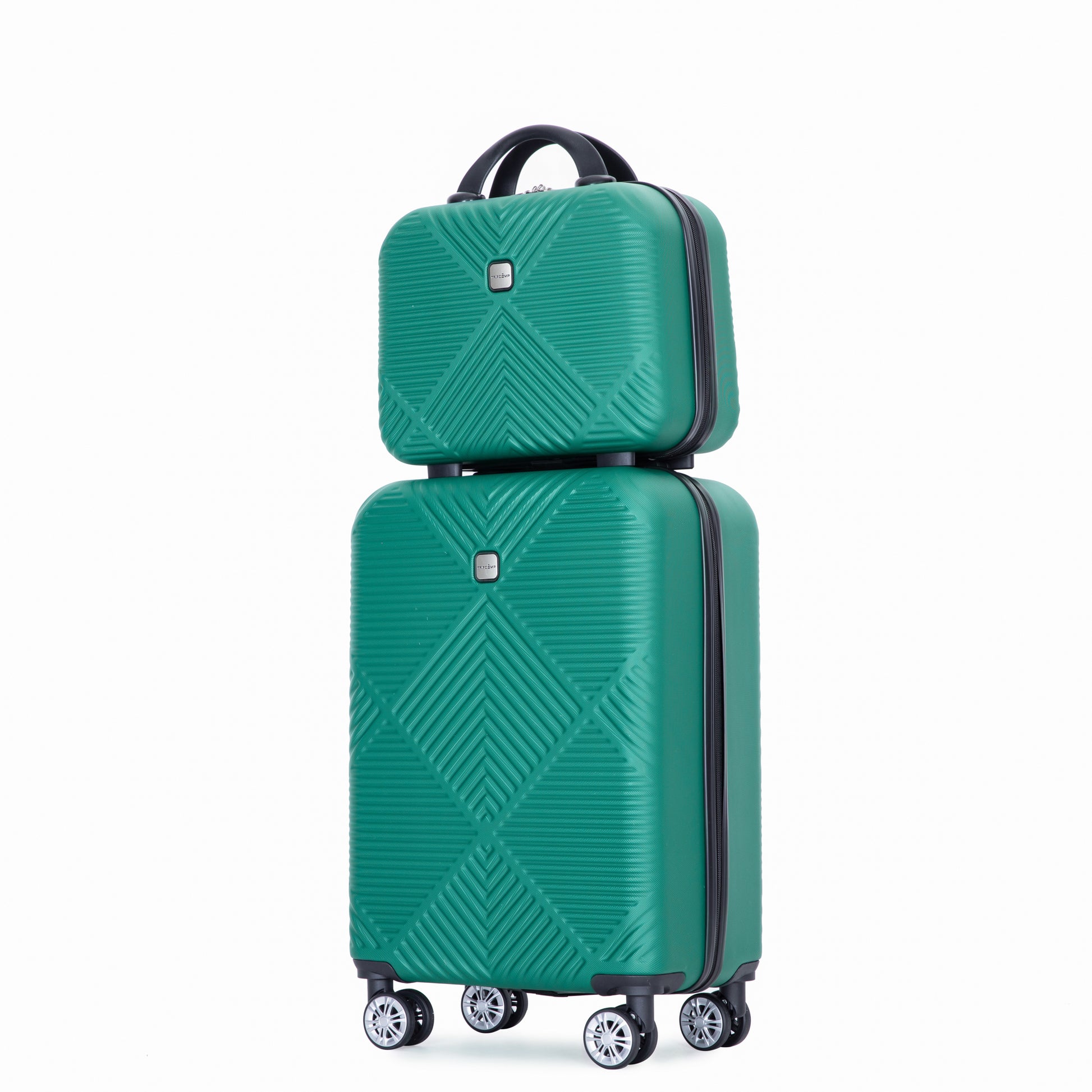 2Piece Luggage Sets Abs Lightweight Suitcasespinner Wheels, 20 14 Dark Green Dark Green Abs