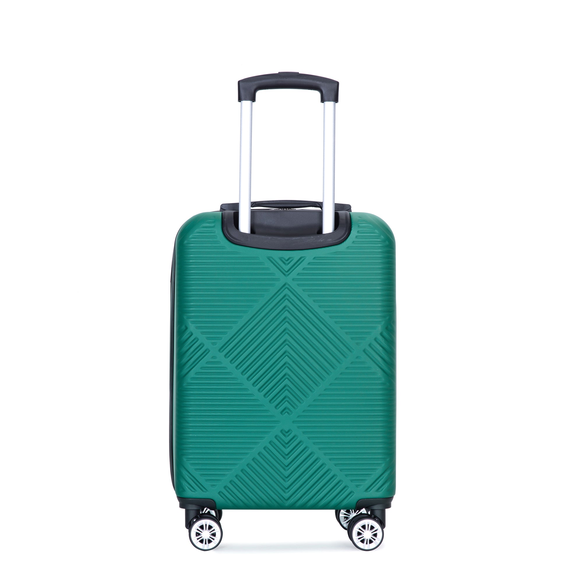 4 Piece Abs Lightweight Suitcase, 14 Inch Makeup Box, Aircraft Wheels 14 20 24 28 Dark Green Dark Green Abs