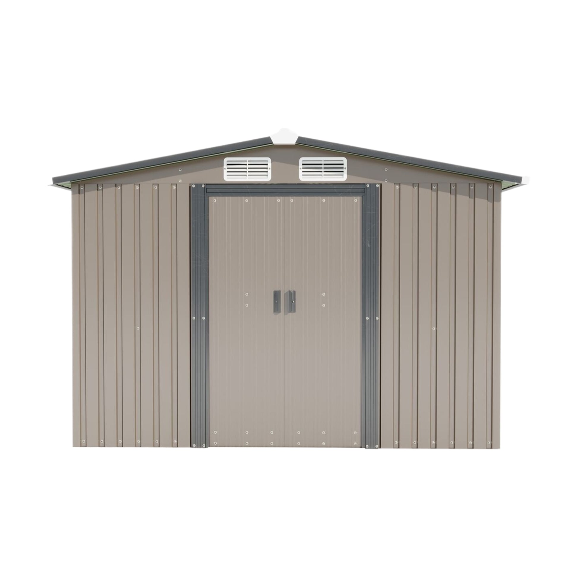 Patio, Lawn & Garden,Metal Outdoor Storage Shed 10Ft X 8Ft, Clearance With Lockable Door Metal Garden Shed Steel Anti Corrosion Storage House Waterproof Tool Shed For Backyard Patio, Lawn And Garden Brown Year Round Use Metal