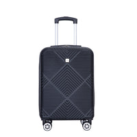 4 Piece Abs Lightweight Suitcase, 14 Inch Makeup Box, Aircraft Wheels 14 20 24 28 Black Black Abs