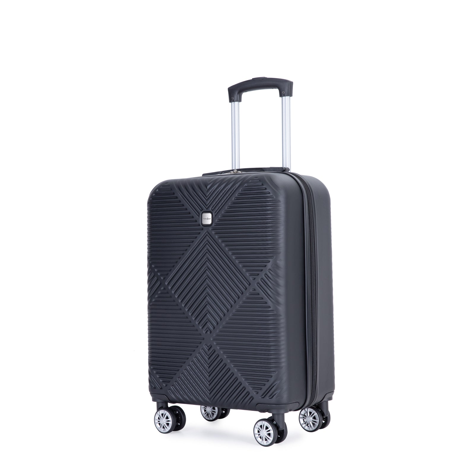 4 Piece Abs Lightweight Suitcase, 14 Inch Makeup Box, Aircraft Wheels 14 20 24 28 Black Black Abs