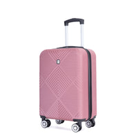 4 Piece Abs Lightweight Suitcase, 14 Inch Makeup Box, Aircraft Wheels 14 20 24 28 Pink Pink Abs