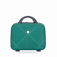 4 Piece Abs Lightweight Suitcase, 14 Inch Makeup Box, Aircraft Wheels 14 20 24 28 Dark Green Dark Green Abs