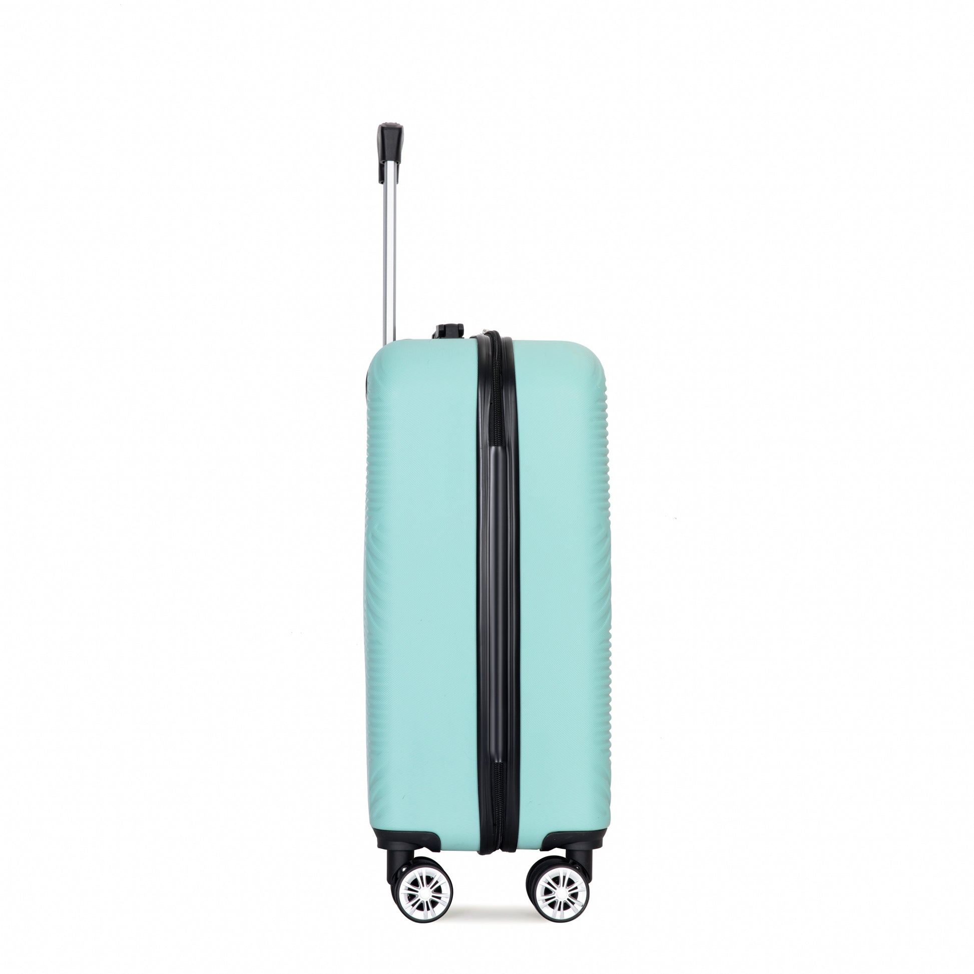 4 Piece Abs Lightweight Suitcase, 14 Inch Makeup Box, Aircraft Wheels 14 20 24 28 Light Blue Light Blue Abs