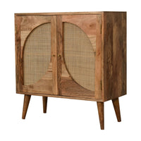 Close Knit Leaf Cabinet Oak Wood Rattan