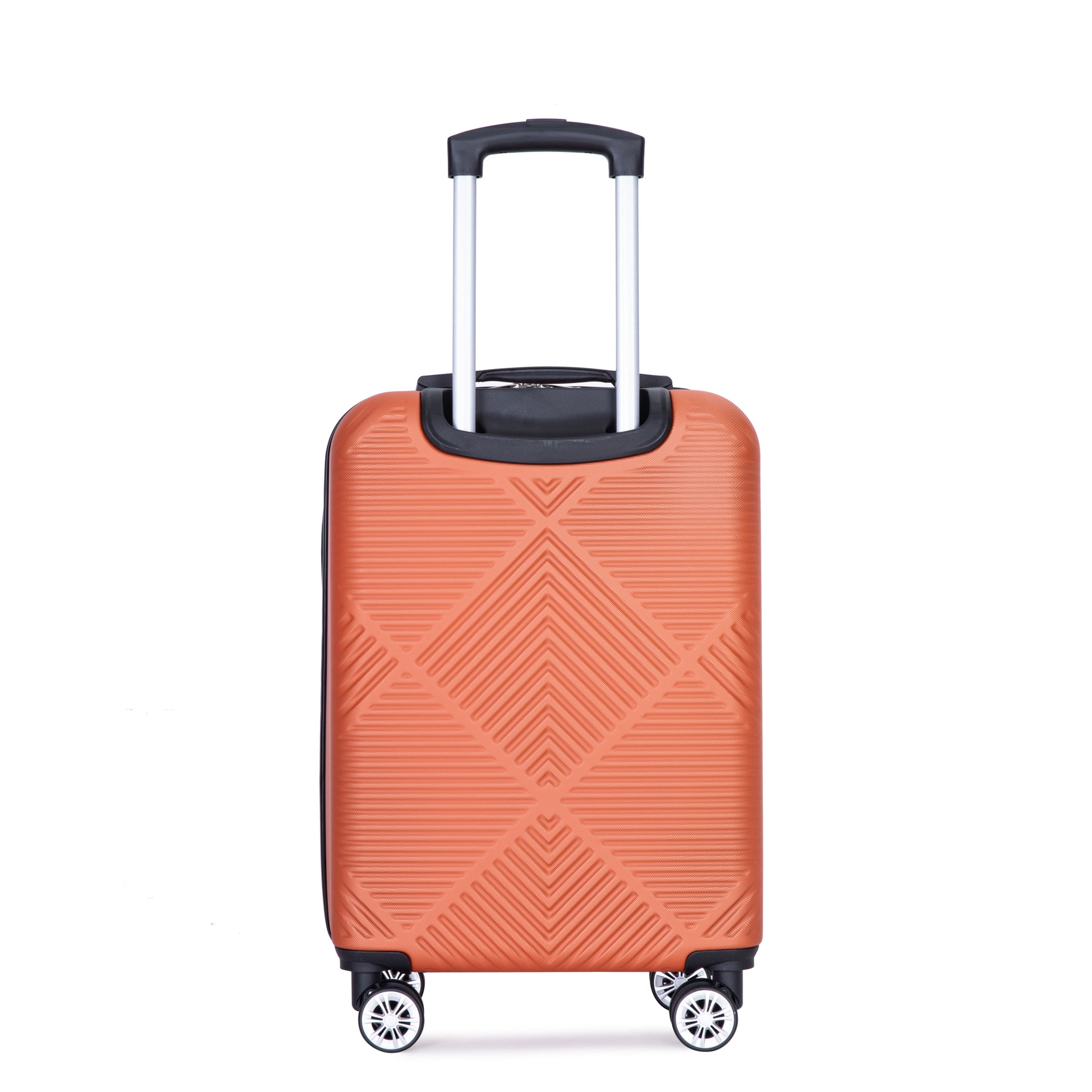 4 Piece Abs Lightweight Suitcase, 14 Inch Makeup Box, Aircraft Wheels 14 20 24 28 Dark Orange Dark Orange Abs