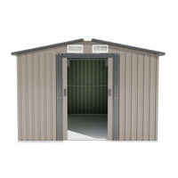 Patio, Lawn & Garden,Metal Outdoor Storage Shed 10Ft X 8Ft, Clearance With Lockable Door Metal Garden Shed Steel Anti Corrosion Storage House Waterproof Tool Shed For Backyard Patio, Lawn And Garden Brown Year Round Use Metal