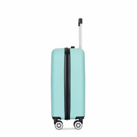 4 Piece Abs Lightweight Suitcase, 14 Inch Makeup Box, Aircraft Wheels 14 20 24 28 Light Blue Light Blue Abs