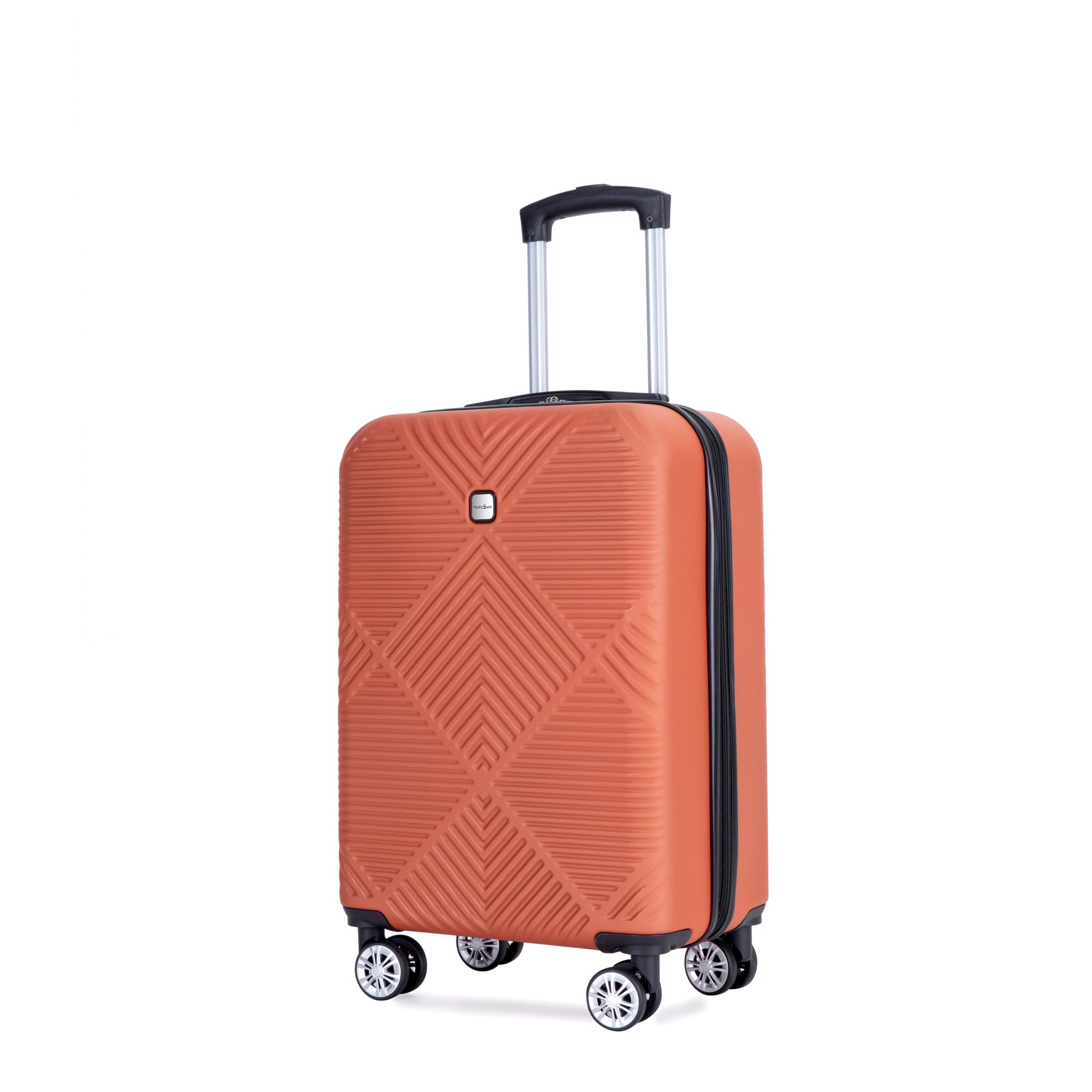 4 Piece Abs Lightweight Suitcase, 14 Inch Makeup Box, Aircraft Wheels 14 20 24 28 Dark Orange Dark Orange Abs