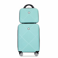 2Piece Luggage Sets Abs Lightweight Suitcasespinner Wheels, 20 14 Light Blue Light Blue Abs