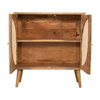 Close Knit Leaf Cabinet Oak Wood Rattan