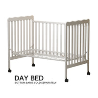 3 In 1 Convertible Crib In White, Made Of Sustainable Pinewood, Non Toxic Finish, Comes With Locking Wheels, Wooden Nursery Furniture White Wood