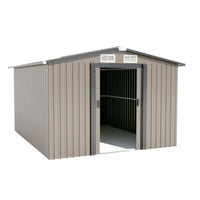 Patio, Lawn & Garden,Metal Outdoor Storage Shed 10Ft X 8Ft, Clearance With Lockable Door Metal Garden Shed Steel Anti Corrosion Storage House Waterproof Tool Shed For Backyard Patio, Lawn And Garden Brown Year Round Use Metal