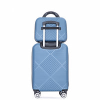 2Piece Luggage Sets Abs Lightweight Suitcasespinner Wheels, 20 14 Blue Blue Abs