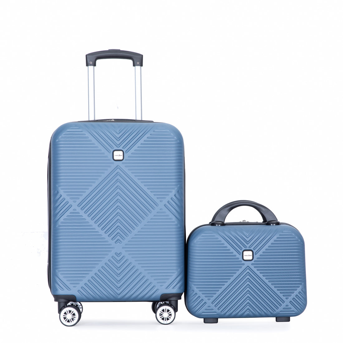 2Piece Luggage Sets Abs Lightweight Suitcasespinner Wheels, 20 14 Blue Blue Abs