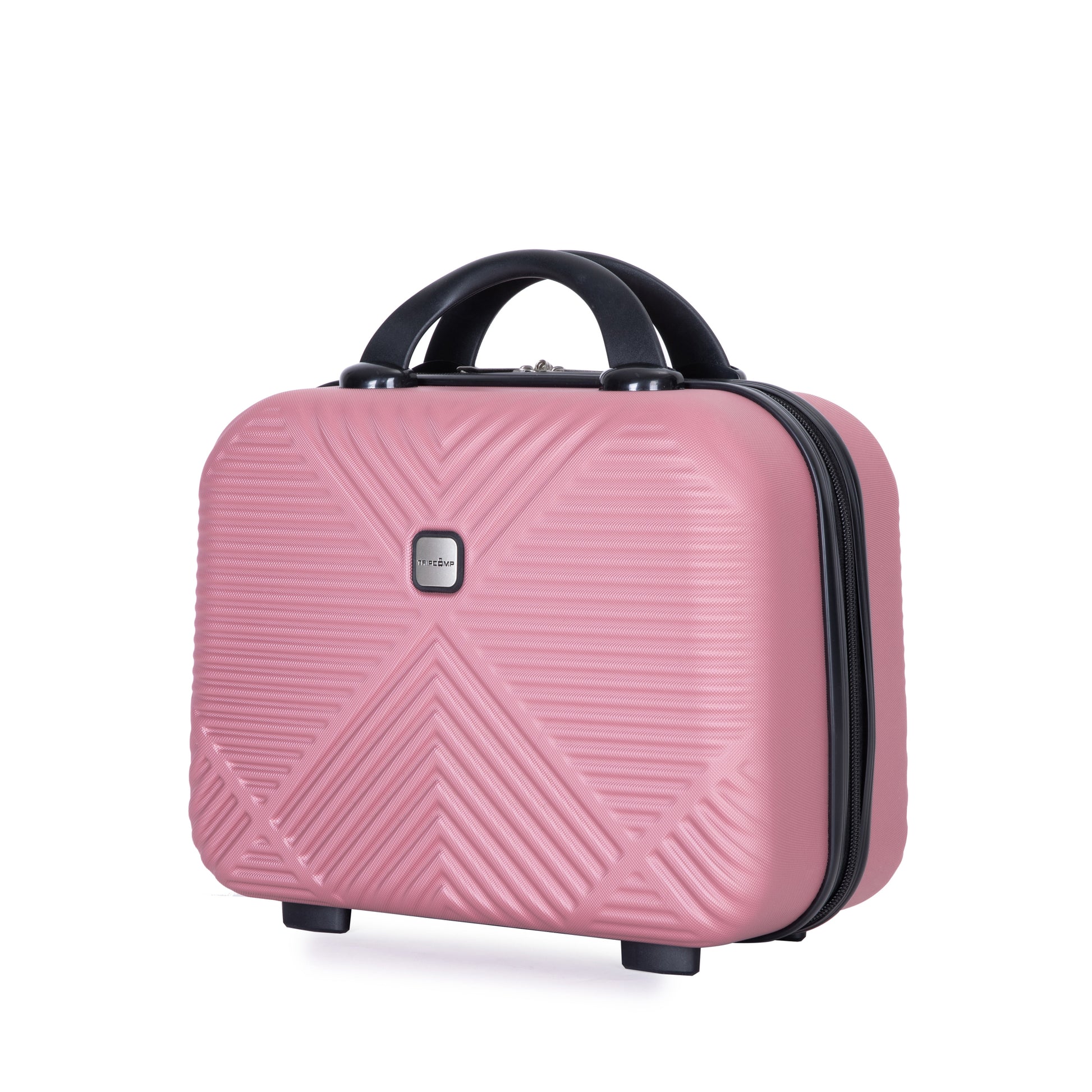 4 Piece Abs Lightweight Suitcase, 14 Inch Makeup Box, Aircraft Wheels 14 20 24 28 Pink Pink Abs