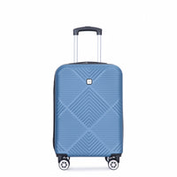 4 Piece Abs Lightweight Suitcase, 14 Inch Makeup Box, Aircraft Wheels 14 20 24 28 Blue Blue Abs