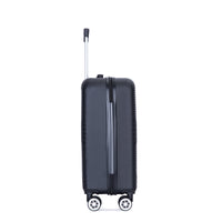 2Piece Luggage Sets Abs Lightweight Suitcasespinner Wheels, 20 14 Black Black Abs