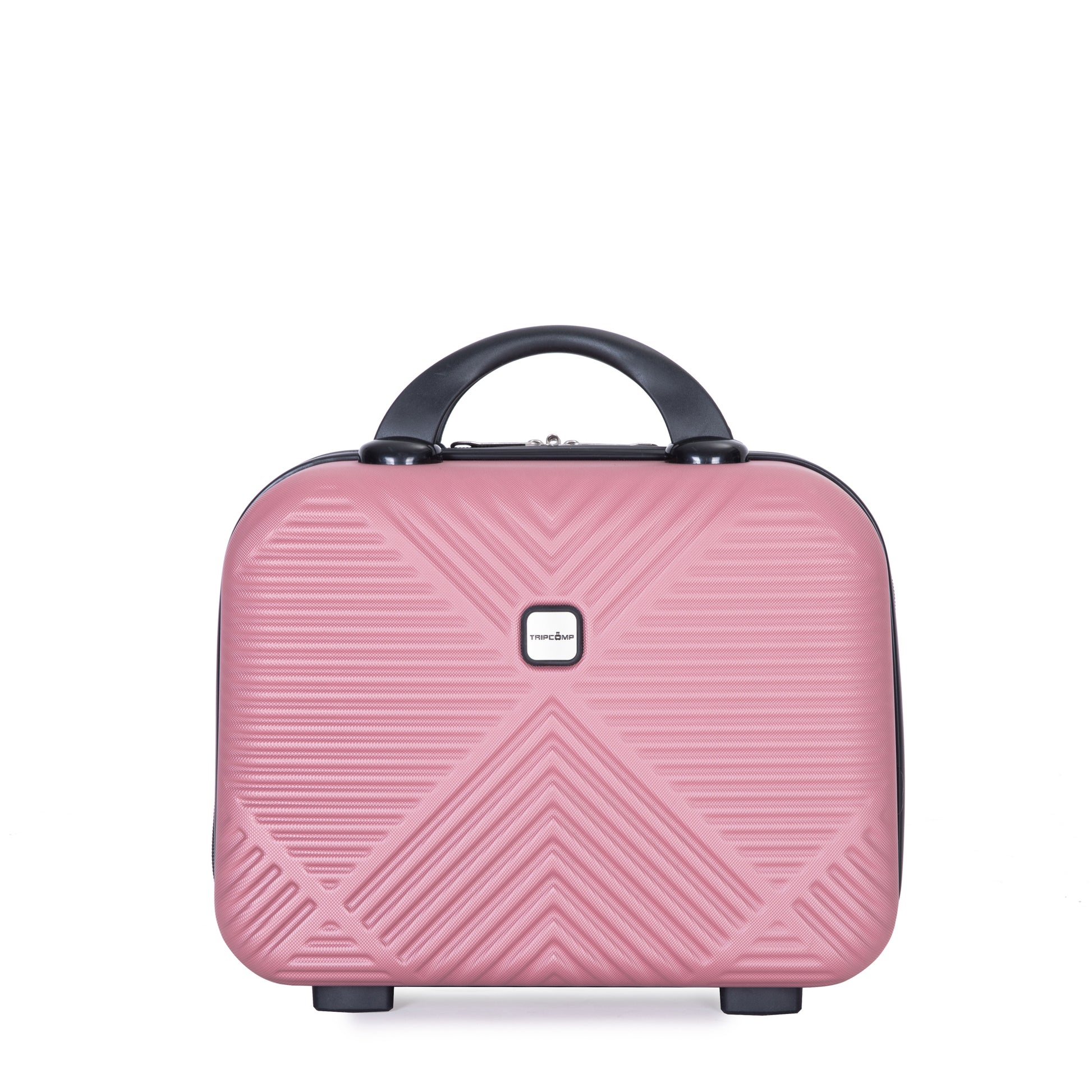 4 Piece Abs Lightweight Suitcase, 14 Inch Makeup Box, Aircraft Wheels 14 20 24 28 Pink Pink Abs