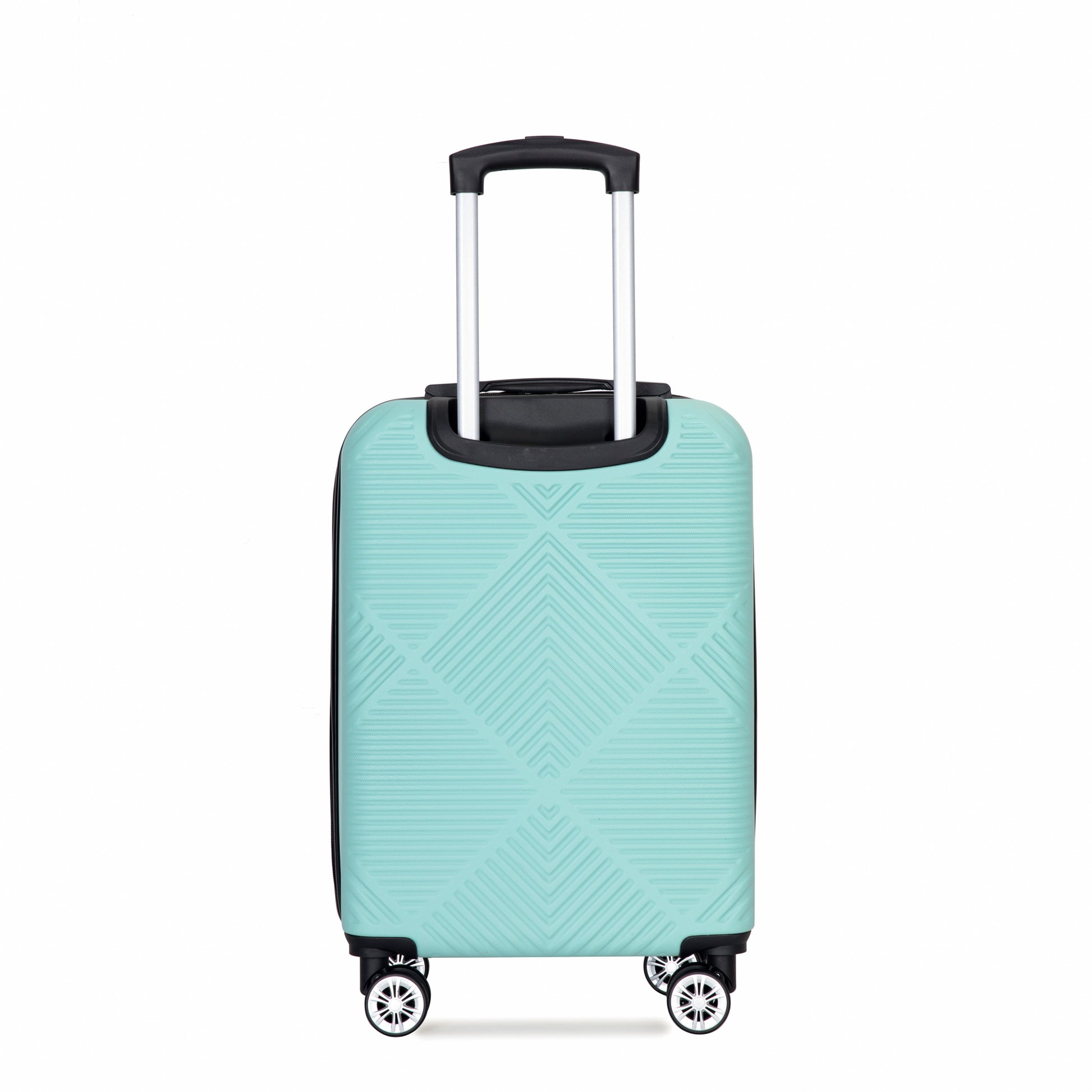 4 Piece Abs Lightweight Suitcase, 14 Inch Makeup Box, Aircraft Wheels 14 20 24 28 Light Blue Light Blue Abs