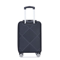 4 Piece Abs Lightweight Suitcase, 14 Inch Makeup Box, Aircraft Wheels 14 20 24 28 Black Black Abs