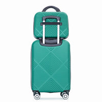 2Piece Luggage Sets Abs Lightweight Suitcasespinner Wheels, 20 14 Dark Green Dark Green Abs