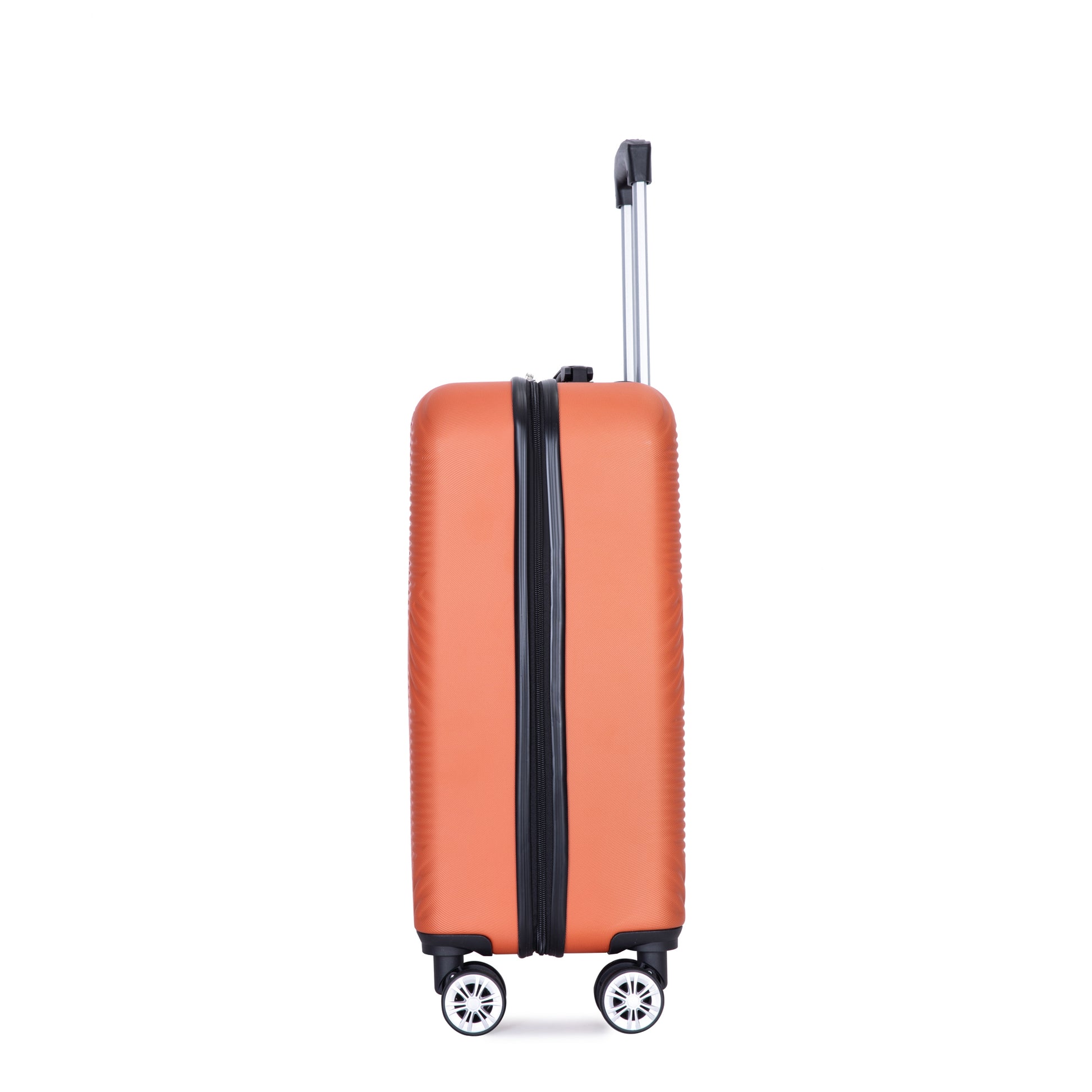 4 Piece Abs Lightweight Suitcase, 14 Inch Makeup Box, Aircraft Wheels 14 20 24 28 Dark Orange Dark Orange Abs