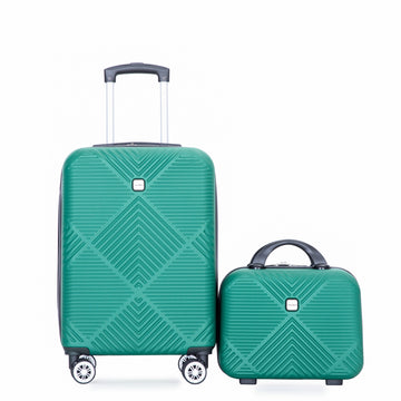 2Piece Luggage Sets Abs Lightweight Suitcasespinner Wheels, 20 14 Dark Green Dark Green Abs