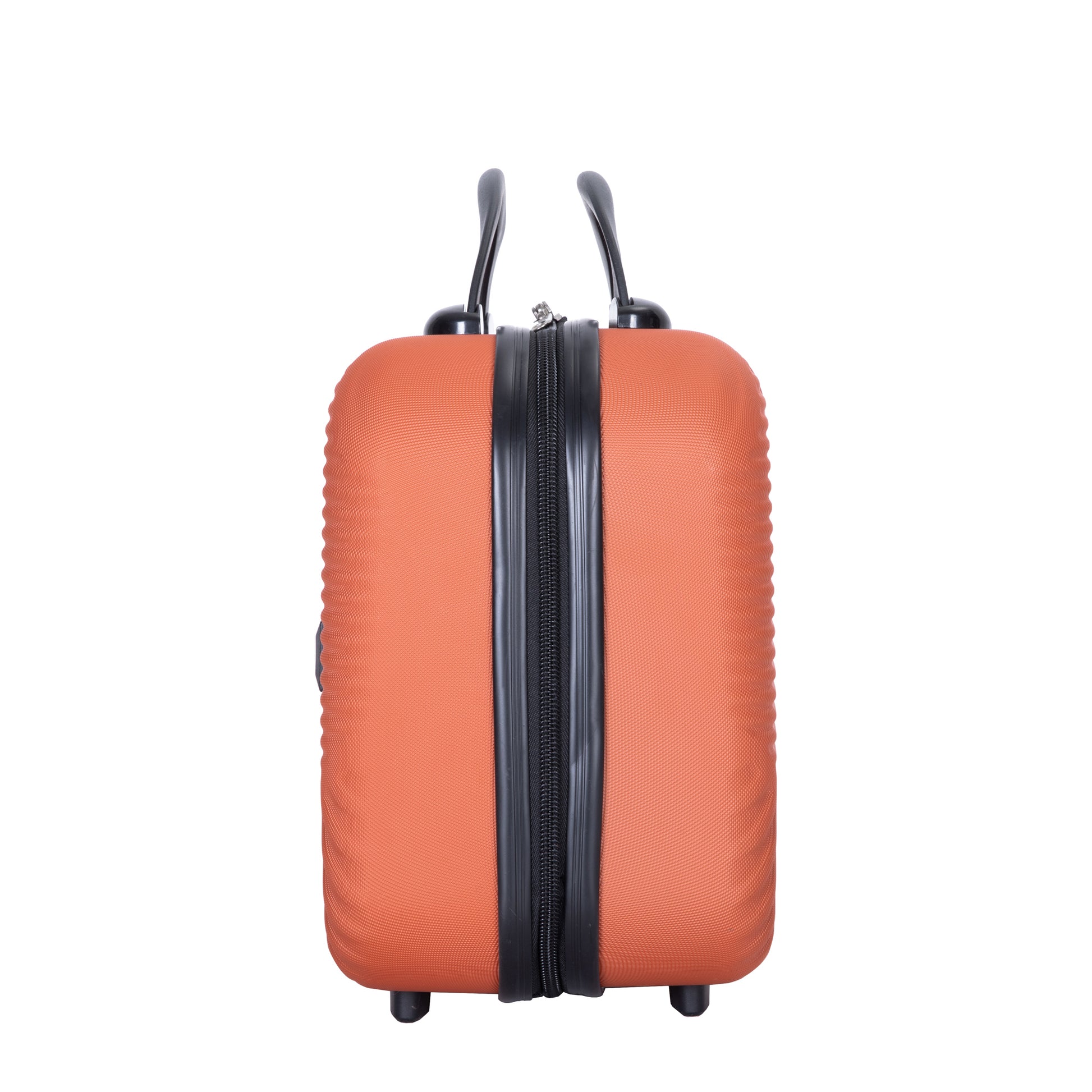 4 Piece Abs Lightweight Suitcase, 14 Inch Makeup Box, Aircraft Wheels 14 20 24 28 Dark Orange Dark Orange Abs