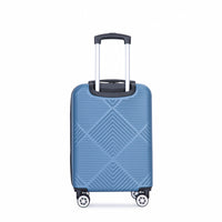 4 Piece Abs Lightweight Suitcase, 14 Inch Makeup Box, Aircraft Wheels 14 20 24 28 Blue Blue Abs