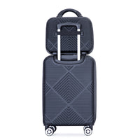 2Piece Luggage Sets Abs Lightweight Suitcasespinner Wheels, 20 14 Black Black Abs