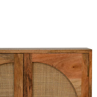 Close Knit Leaf Cabinet Oak Wood Rattan