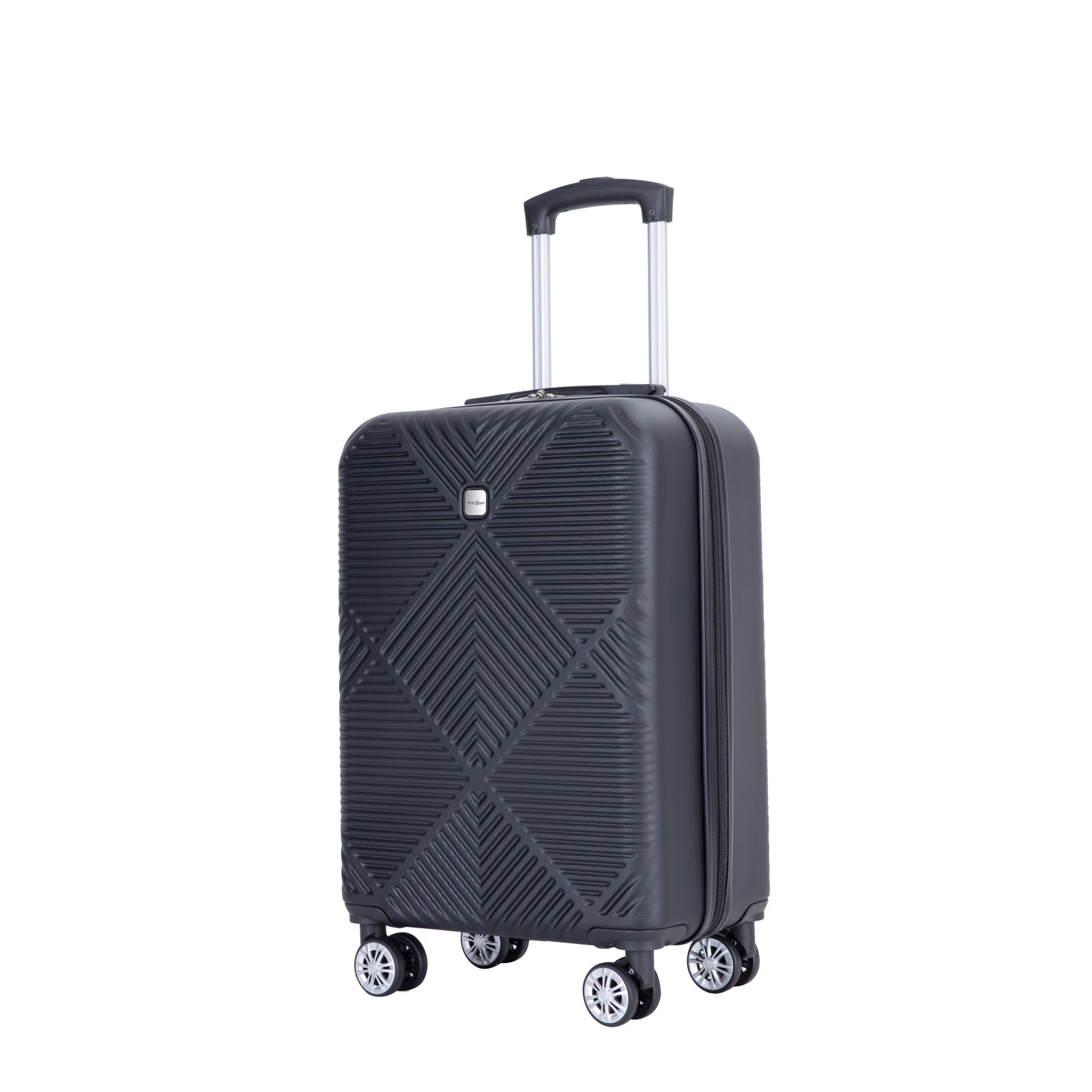 2Piece Luggage Sets Abs Lightweight Suitcasespinner Wheels, 20 14 Black Black Abs