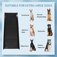 Pawhut Folding Dog Ramp For Cars, Trucks, Suvs, 62 Inch Portable Pet Ramp For Extra Large Dogs, With Non Slip Surface, Lightweight Dog Ramp, Supports Up To 132 Lbs. Black Mdf