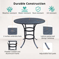 Round Bar Table, Dark Lava Bronze Antique Bronze Aluminum