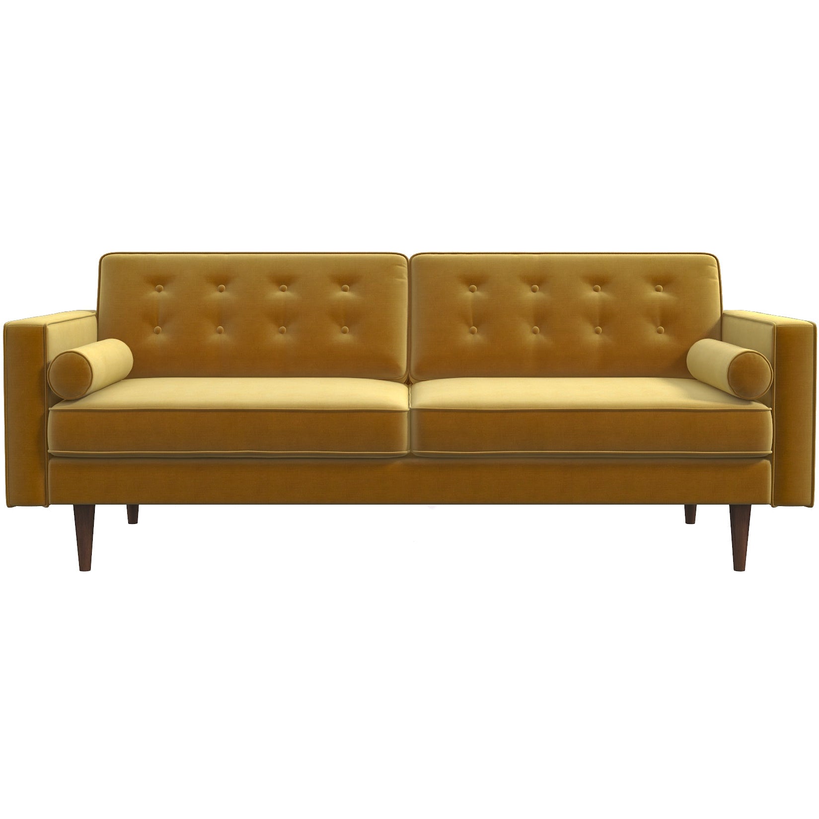 Casey Velvet Loveseat Yellow Velvet