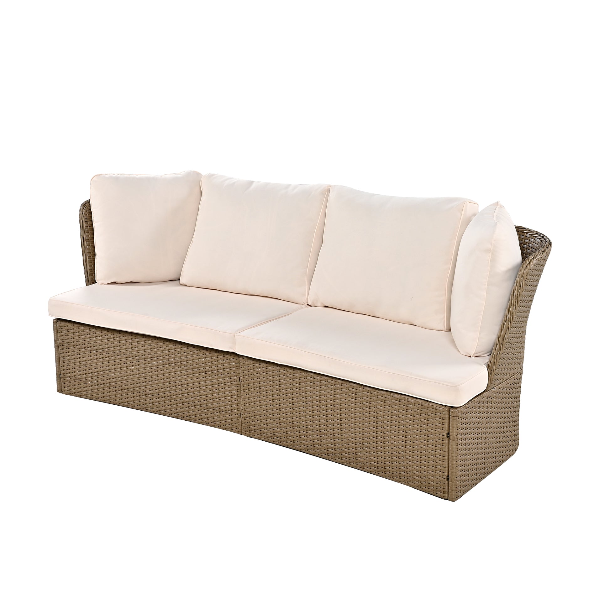 Customizable Outdoor Patio Furniture Set, Wicker Furniture Sofa Set With Thick Cushions, Suitable For Backyard, Porch. Yes Beige Garden & Outdoor Complete Patio Sets Hdpe