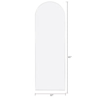 White 65X22 Inch Metal Arch Stand Full Length Mirror White Classic Mdf Glass Aluminium Alloy