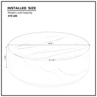 39.37'' White Marble Round Coffee Table Sturdy Fiberglass Table For Living Room, No Need Assembly. White Fiberglass