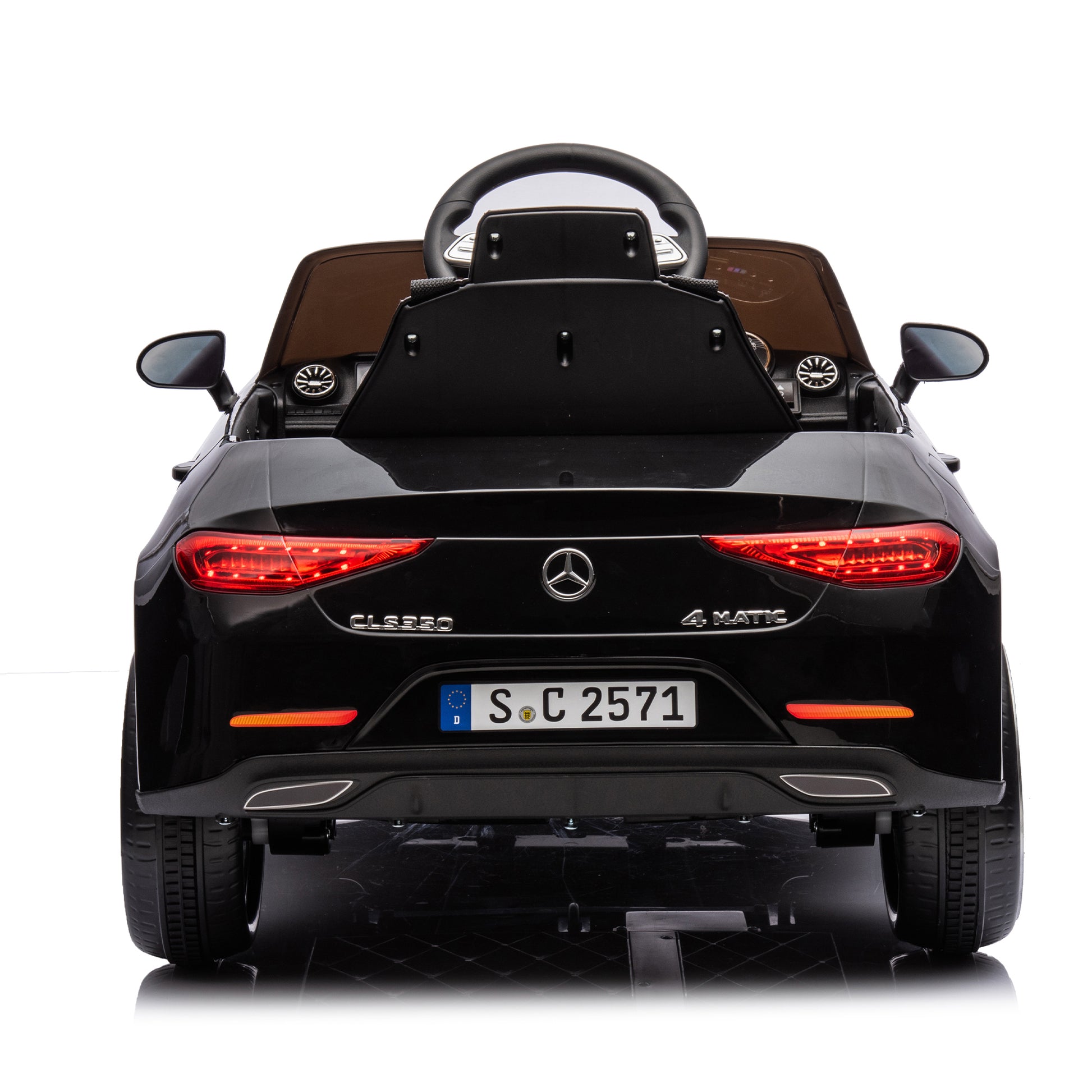 12V Kids Ride On Car W Parents Remote Control,Licensed Mercedes Benz Cls 350 For Kids,Four Wheel Suspension,Power Display,Music,Volume Control,Led Lights,Mp3,Usb Sd For Kids 37 95 Months. Black 50 99 Lbs Polypropylene