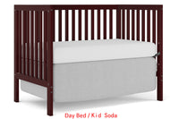 5 In 1 Convertible Crib, Converts From Baby Crib To Toddler Bed, Fits Standard Full Size Crib Mattress ,Easy To Assemble 53*29*9 Inches Cherry Cherry Classic Pine Wood