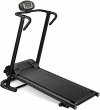 Folding Manual Walking Treadmill, Non Electric Treadmill With Armrests And Lcd Display, Suitable For Aerobic Sport Fitness Equipment In Home Gym, Office, Apartment Black Metal